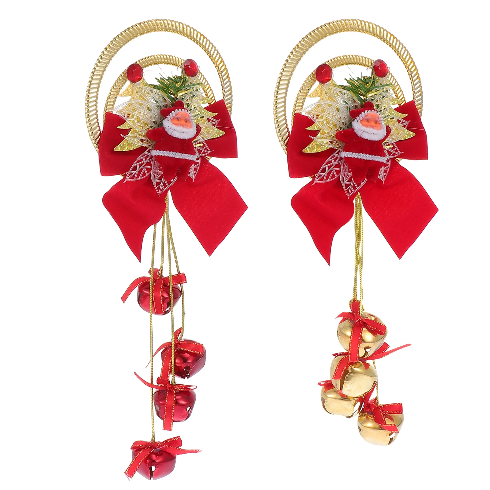 

2Pcs Christmas Tree Pendants Santa Ornaments Creative Xmas Hanging Decors Assorted Color Christmas Pendants