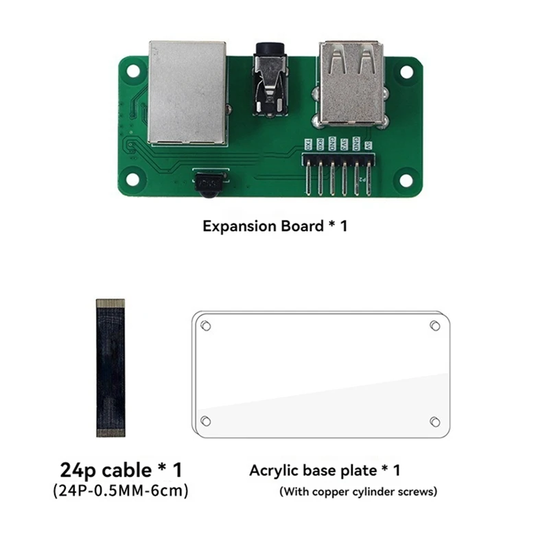 アクリルベースの壁拡張ボード,オーディオ出力,イーサネットポート100m,USB 2.0x3.5mm