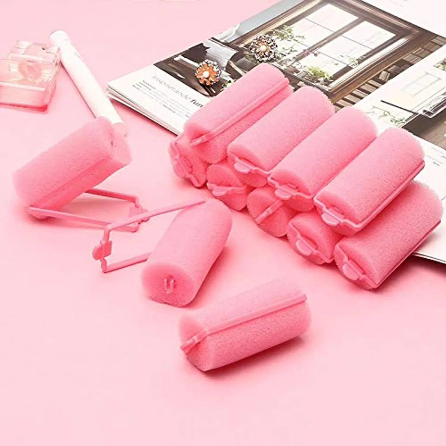 6-14pcs Soft Sponge Foam Cushion Hair Rollers Curlers Hair Bangs Salon Barber DIY Curls Hairdressing Kit DIY Hair Styling Tools