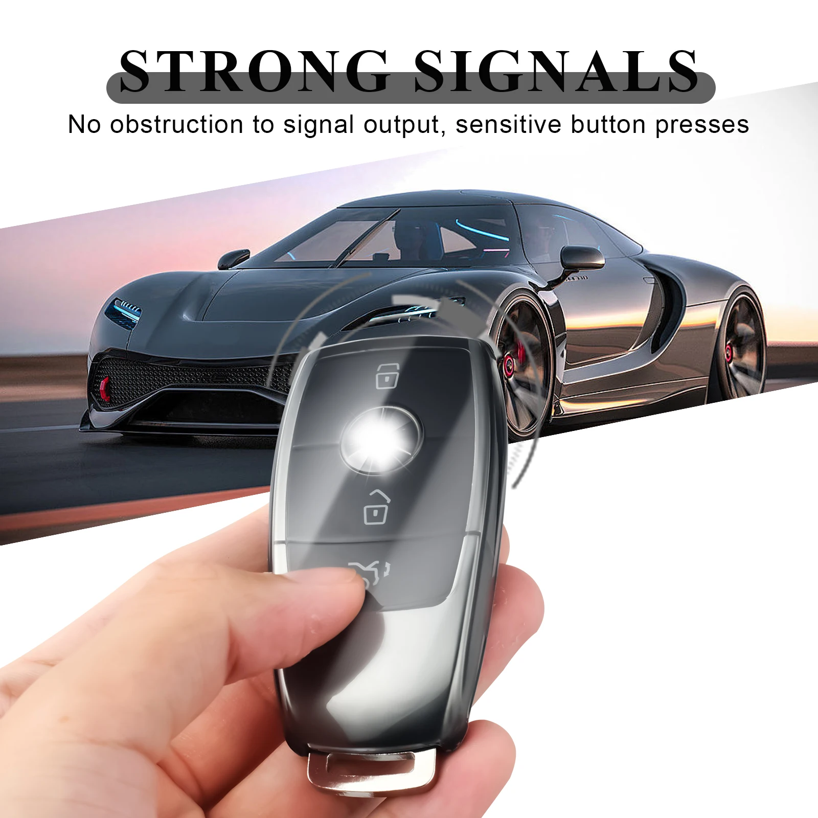 For Mercedes Benz A C E S G Class GLC CLA GLB 200 2024 CLE W205 W213 W222 TPU Transparent Car Key Fob Case Cover Shell Protector