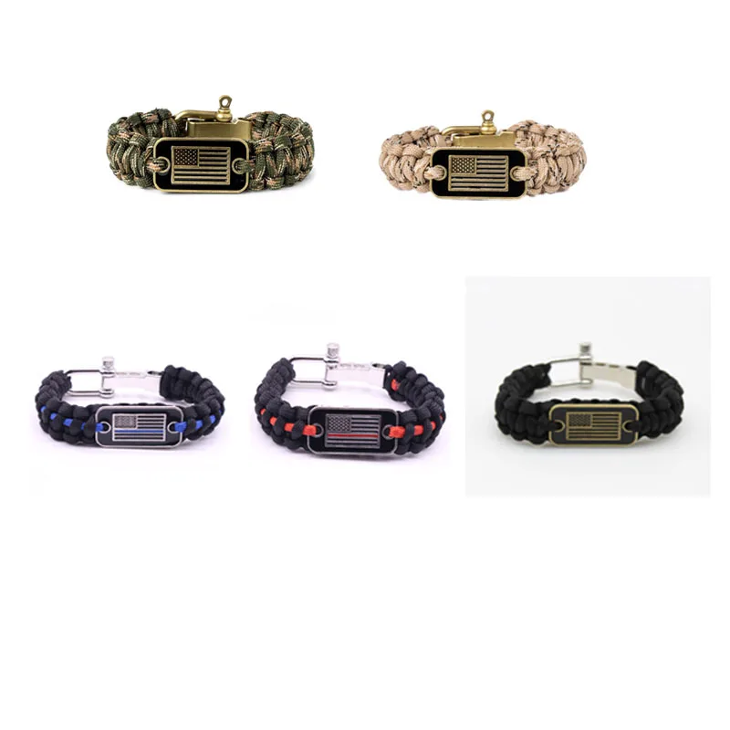 Paracord Bracelet Tactical Survival Bracelet for Men with Bronze USA Flag Helps Pair Military Veterans with a Companion Dog