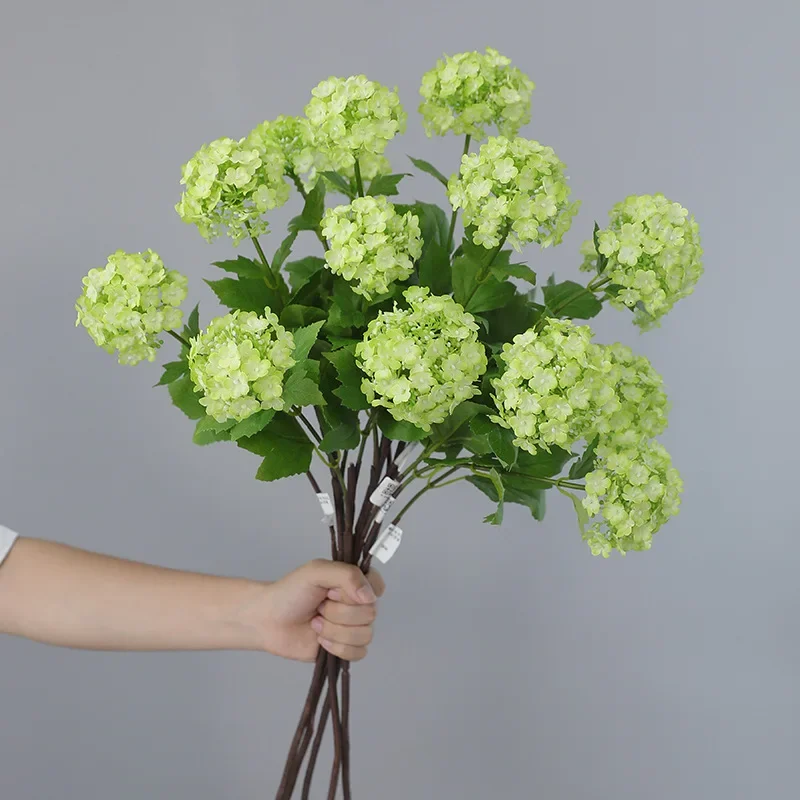 5 Stück Künstliche Hortensien-Schneebälle aus Seidenblumen für Heimdekoration, Hochzeitssaal-Blumenarrangements, Party, Künstliche Hortensien, Foto-Requisiten – Detail 2
