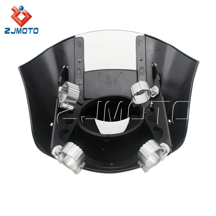 Front Quarter Black Headlight Fairing With Smoke Windshield For Harley Davidson XL Iron 883 XL883N FXR Dyna