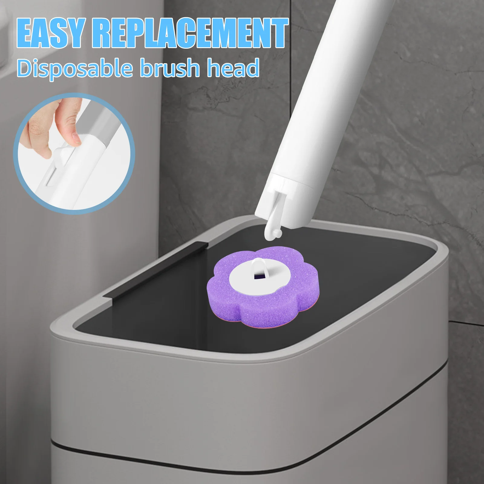 18/36 Pcs Toilet Brush Disposable Replacement Head Cleaning Kit Efficient Toilet Bowl Brush with Storage Caddy Wc Accessory Tool