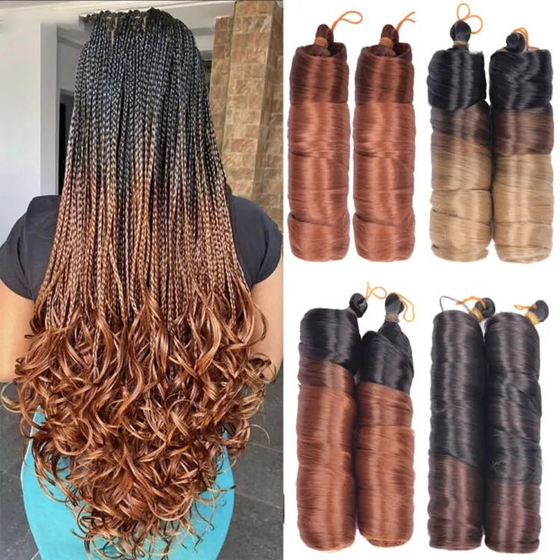 Extensiones de Cabello sintético ondulado preestirado, rizo francés de 24 pulgadas, onda suelta, trenzas en espiral, Premium