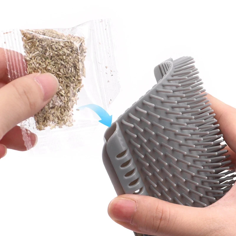 Cat Self Groomer Wall Corner Brush, Removable Hair Collection Design Pet Scratching Massager, Hair Removal Comb for Pet Cats view 2