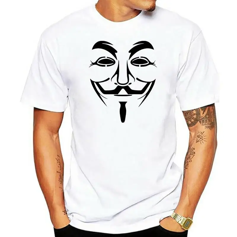 The Guy Fawkes Mask T-Shirt the online hacktivist group Anonymous Tee Shirts