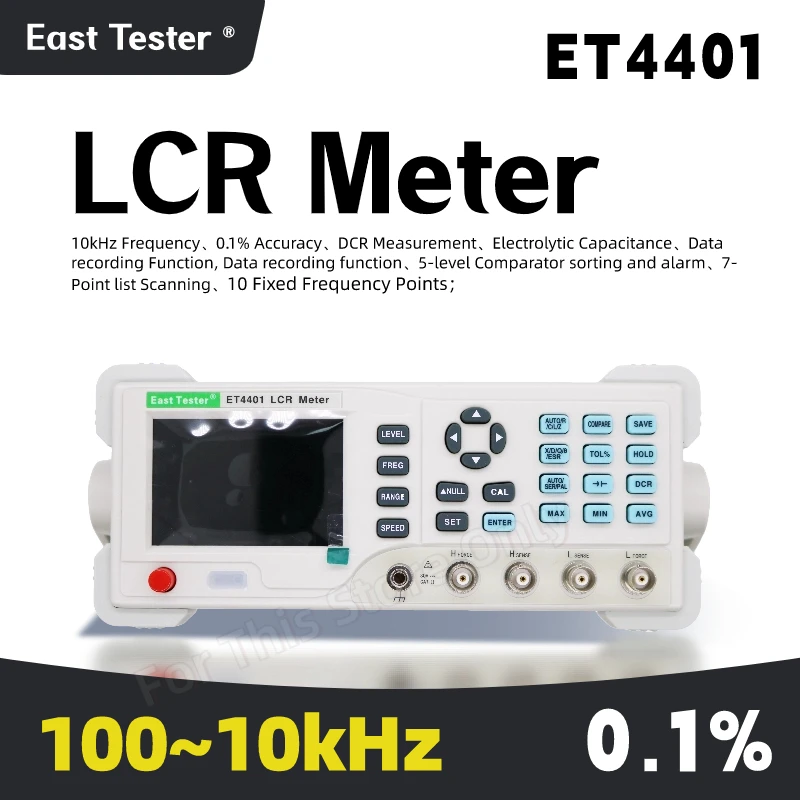 Tester mostkowy LCR stołowy TFT cyfrowy 10/20/100kHz do pomiaru pojemności, rezystancji, impedancji i indukcyjności ET4401