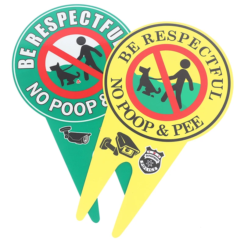 1pcs Double Sided No Pooping Dog Sign No Peeing Dog Sign With Stake Garden Signage