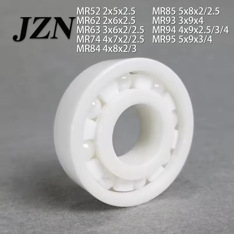 1/5/10 Pcs MR52 MR62 MR63 MR74 MR84 MR85 MR93 MR94 MR95 Zirconia with Cage Full Ball Ceramic Bearing
