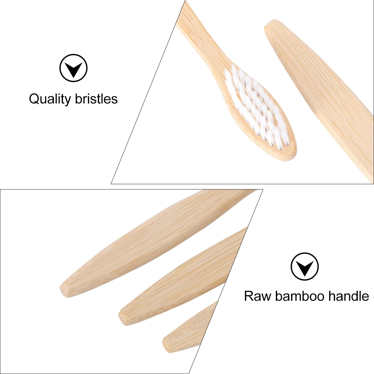 

10Pcs Bamboo Handle Toothbrush Eco-Friendly Bristle Soft Durable Travel Portable Personal Care Brush Bamboo Toothbrush