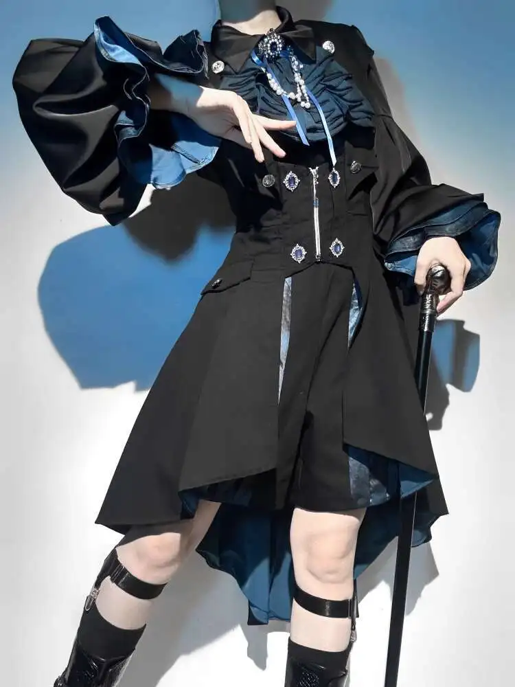 Baru Fiesta Karnaval Halloween Karena Cosplay Deep Joy Dark Tune Prince Seri Lolita Mantel Gaun Celana Pendek Setelan Atasan Dasi Kupu-kupu