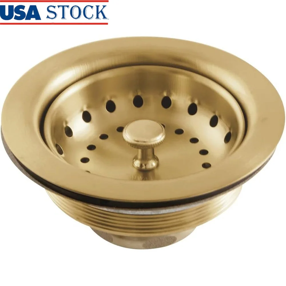 

Сверхмощный сетчатый фильтр для корзины из нержавеющей стали, слив 3-1/2 дюйма с латунной гайкой, съемная функция защиты от засорения, простая установка