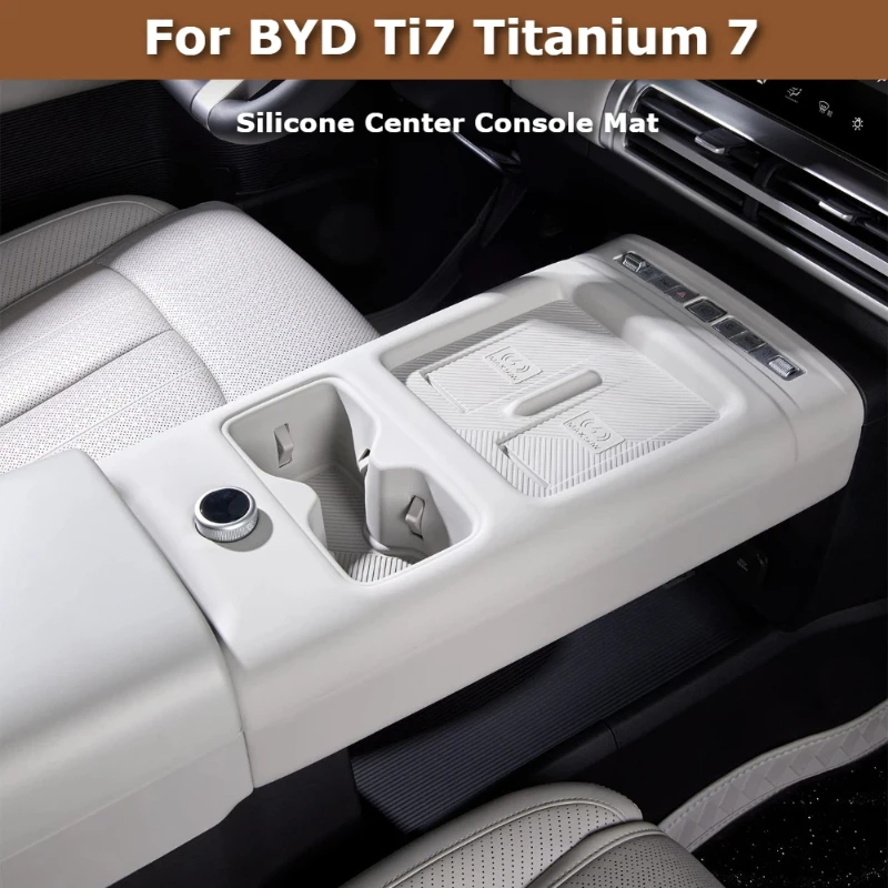 for-byd-ti7-titanium-7-silicone-center-console-mat-full-coverage-cup-holder-pad-anti-slip-waterproof-interior-accessories