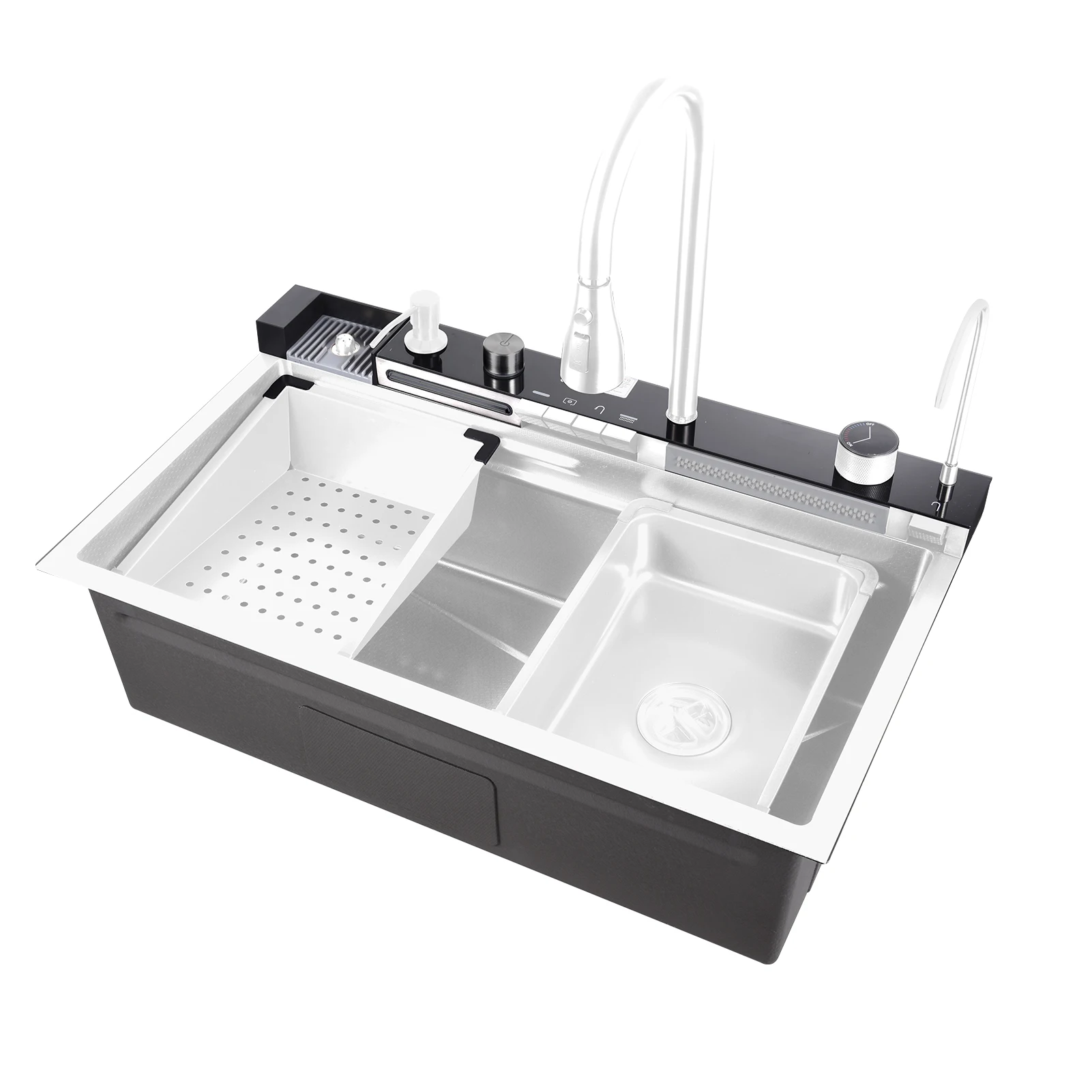

Single Bowl Kitchen Sinks Modern Drop-In Workstation Sink Household Dishwasher Sinks, Top Mount Basin Sink for Outdoor, Counter