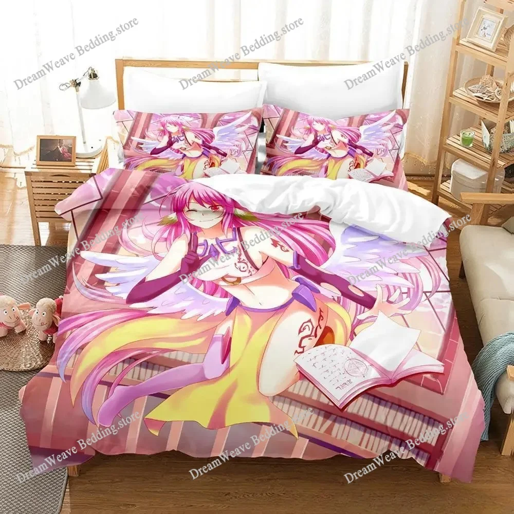 

3D Printed Anime No Game No Life Bedding Set Boys Girls Twin Queen Size Duvet Cover Pillowcase Bed Kids Adult Home Textileextile