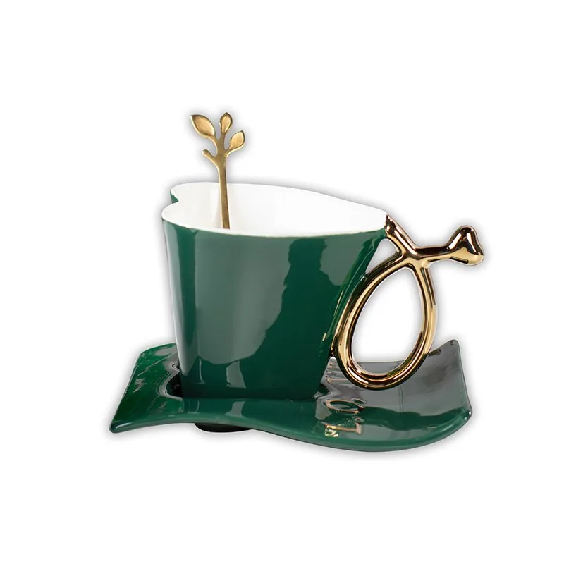 

European-style household luxury coffee mug with ear-hanging love ceramic cup high-end cup set high-value teacup
