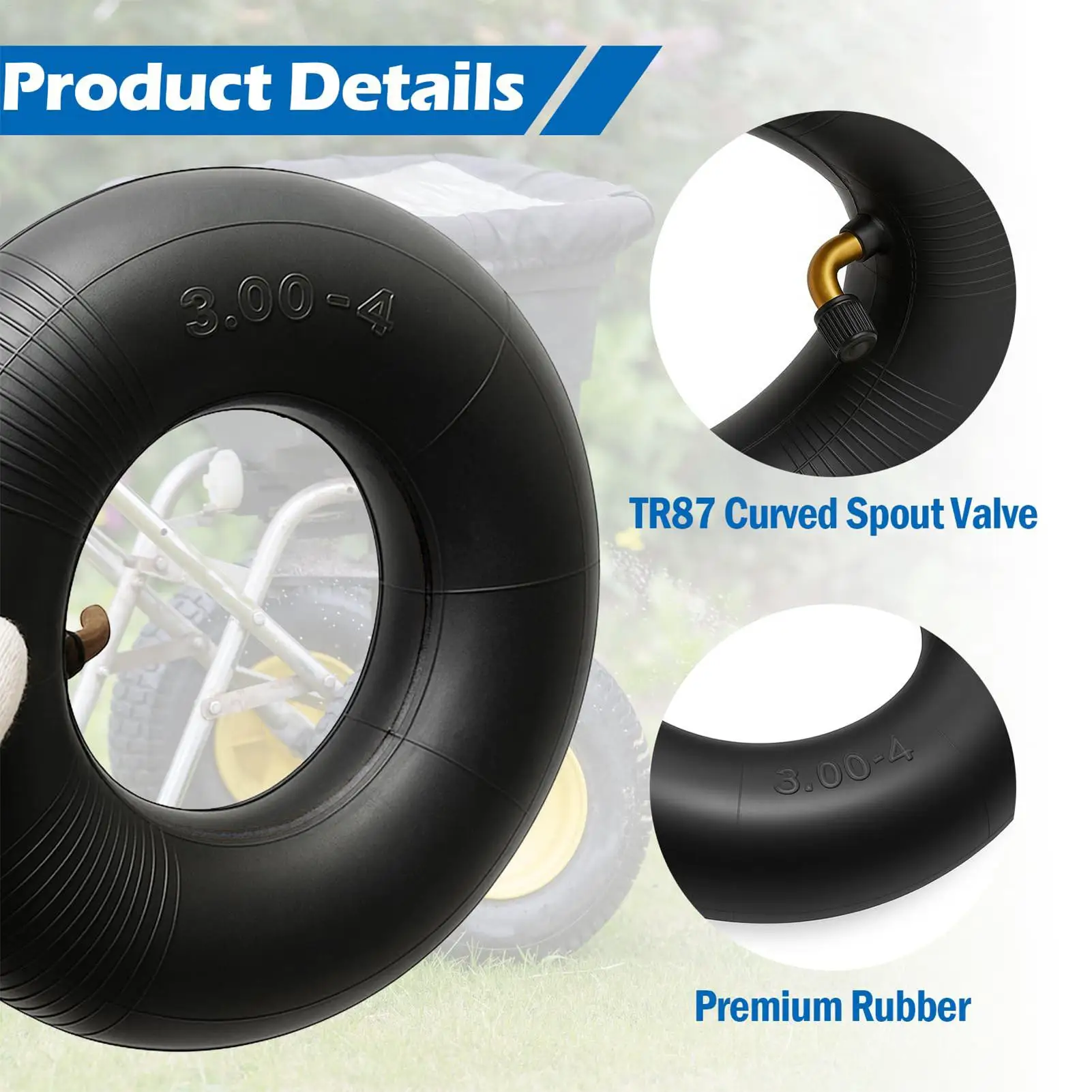 

Tire Tubes 260 X 85 Mm Heavy Duty Car Inflatable Wheel 2-piece Large Inner Tube For Maintenance Vehicle Trucks Common Transport
