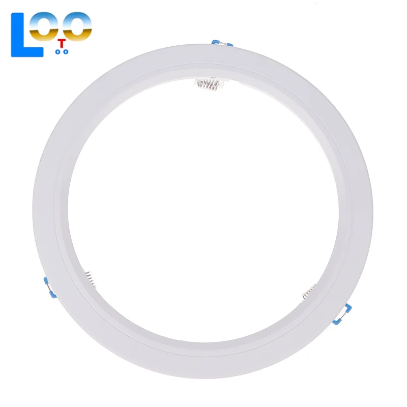 Soportes de foco LED para Downlight, adaptadores de soporte de luz, anillos de sombra de lámpara, agujero, marcos exteriores blancos, círculos recortados