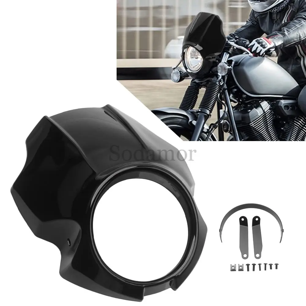 For Yamaha XVS 950 Spec Bolt 2014-2020 Honda Rebel CMX 2020-21 Motorcycle Headlight Fairing Cover Head Light Guard Gloss Black