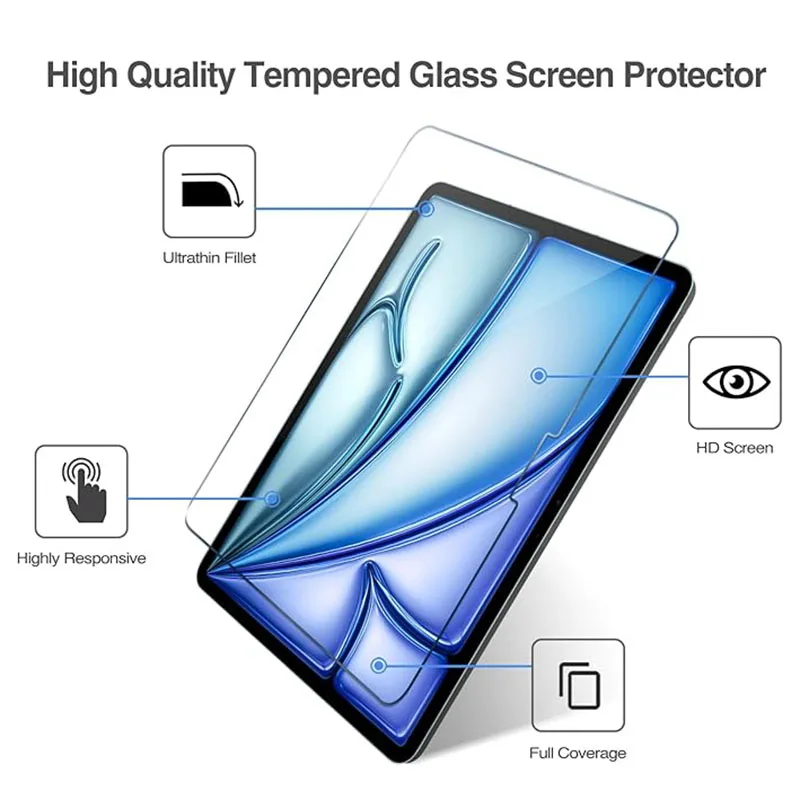 2Pcs For iPad A16 2025 Pro 13 M5 M4 12.9 10th 9th 8 7 Generation Air 11 M3 M2 5 4 3 2 Mini 7 6 Tempered Glass Screen Protector view 5