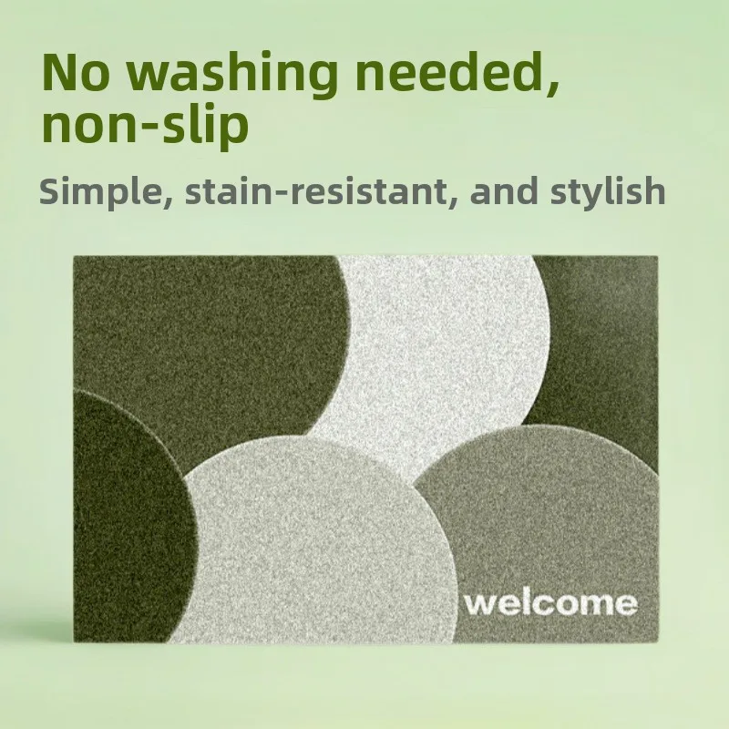 

Thickened Entrance Mat Home Use Door Mat Anti-Slip Easy Clean Outdoor Indoor Doormat Geometric Pattern Simple Style PVC Material