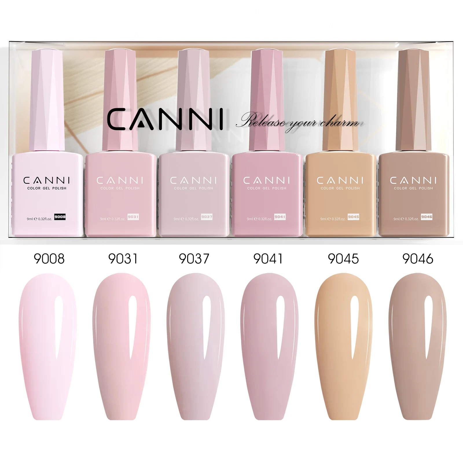 9ml*6pcs CANNI TPO FREE Nail Gel Polish Kit Nude Pink Color Soak Off UV LED Gel Semi Permanent Long Lasting Manicure DIY Gel Set - Detail 1