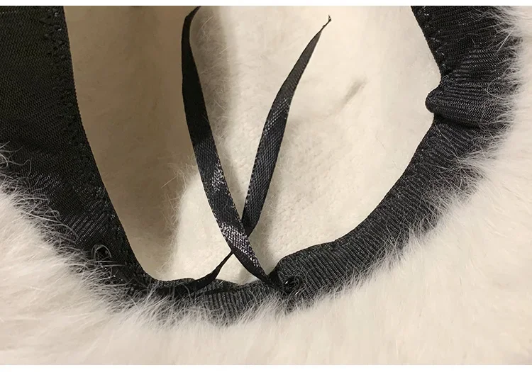 Korea Designer M Eimer Hut Frau Warme Plüsch Angola Kaninchen Fell Hut Dame Herbst Winter Ins Mode Becken Hut Retro Flauschigen Panama – Detail 24