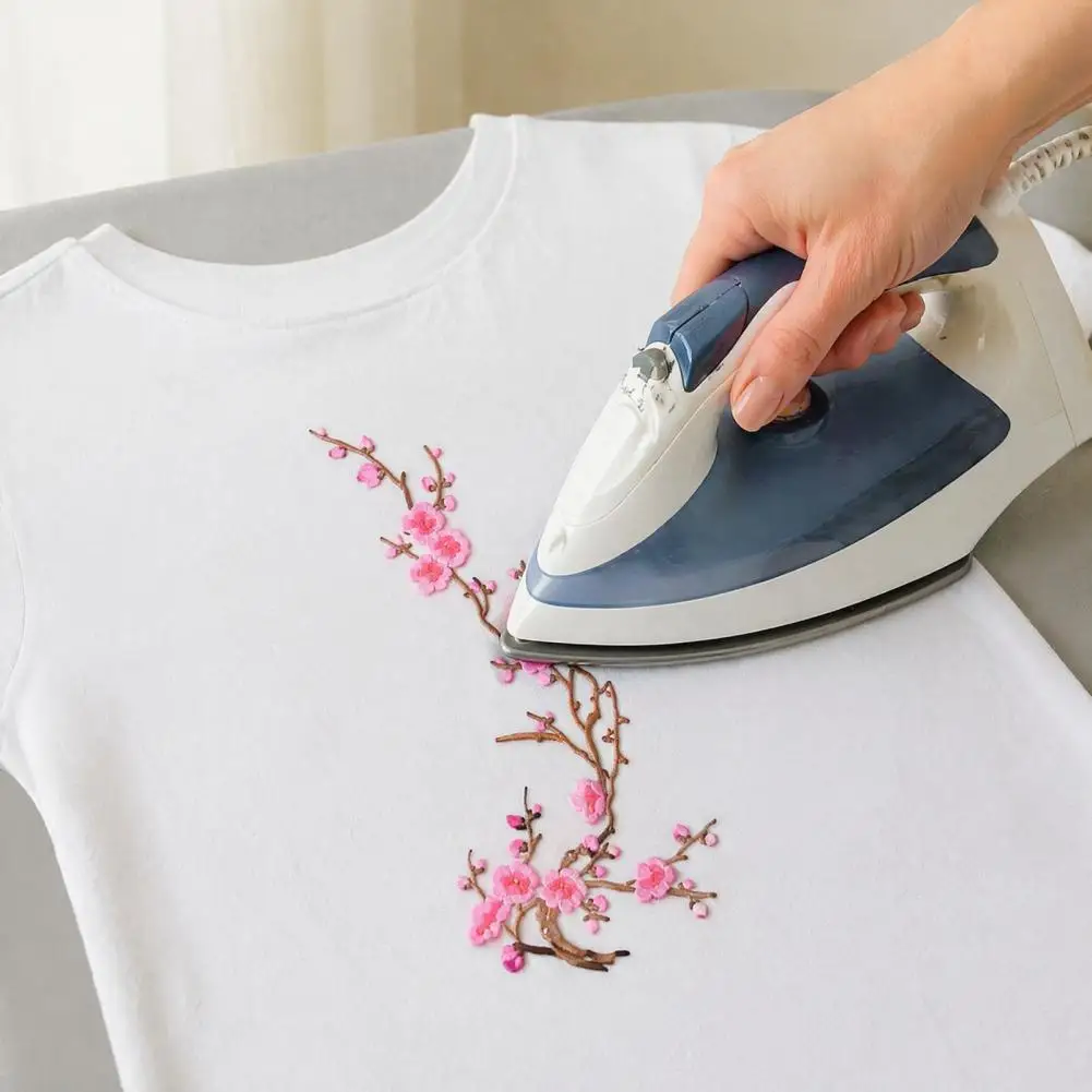 Plum Blossom Embroidery Patch Floral Lace for Clothing Vintage Cherry Blossom Patches for Clothing Iron-on Plum for Jeans