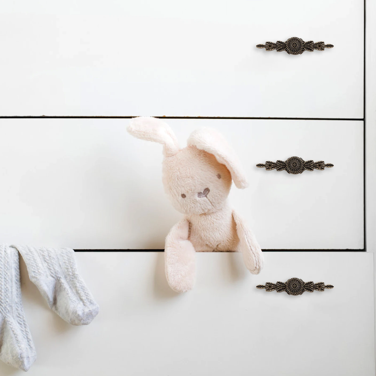 

6 Pcs Zinc Alloy Handle Kitchen Cabinet Handles Cupboard Retro Decor Dressing Table Vintage Hardware niture Door Pulls Knobs