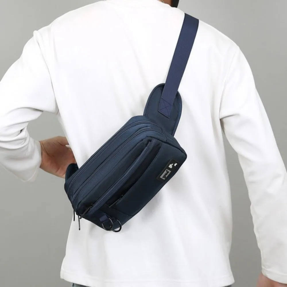 

Мужская сумка через плечо, большая вместительная сумка с несколькими карманами, нейлоновая поясная сумка из ткани Оксфорд, нагрудная сумка для телефона, велосипедная сумка
