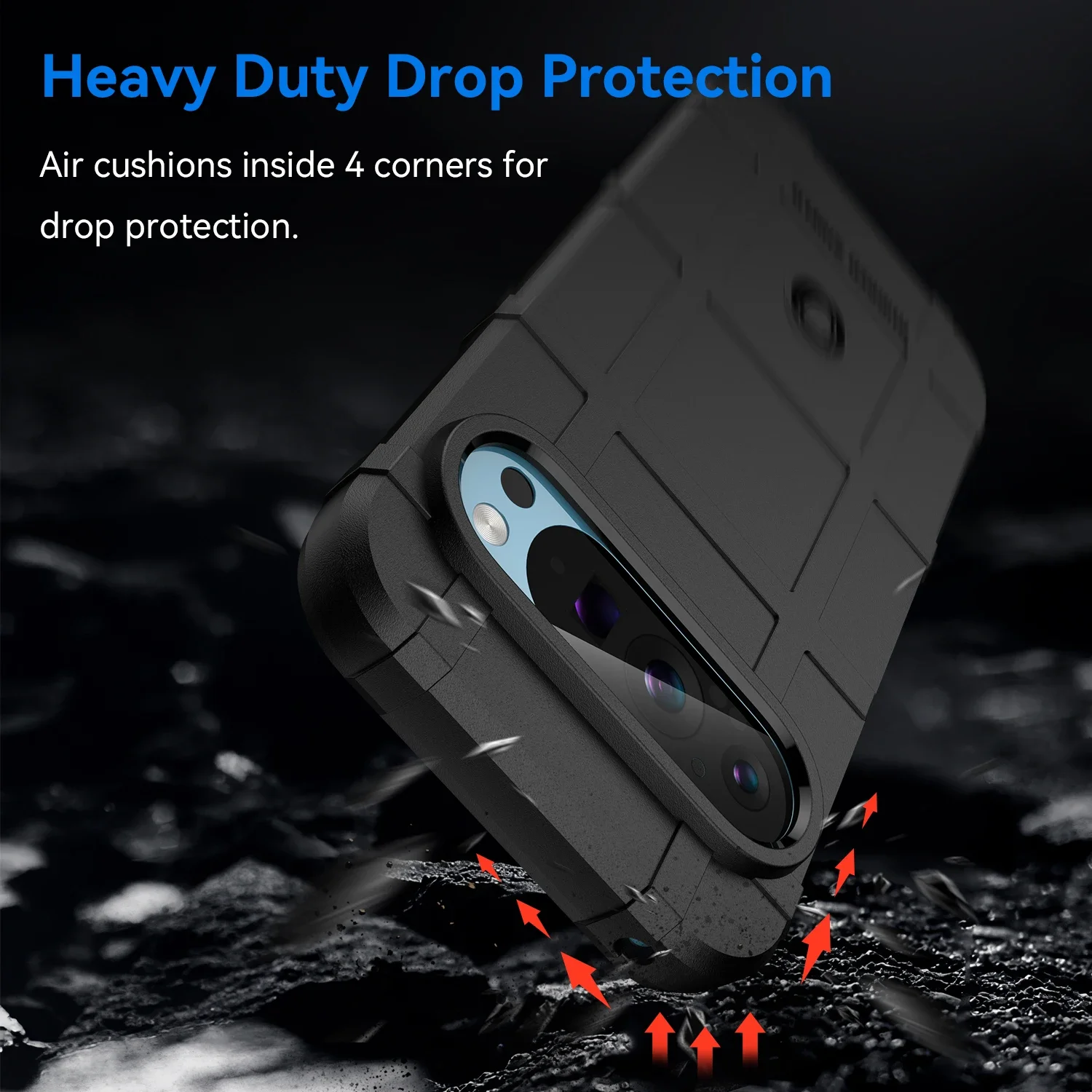 Rugged Non-slip Texture Shield Shockproof Phone Case For Google Pixel 9 Pro XL Soft TPU Rubber Silicone Protective Back Cover