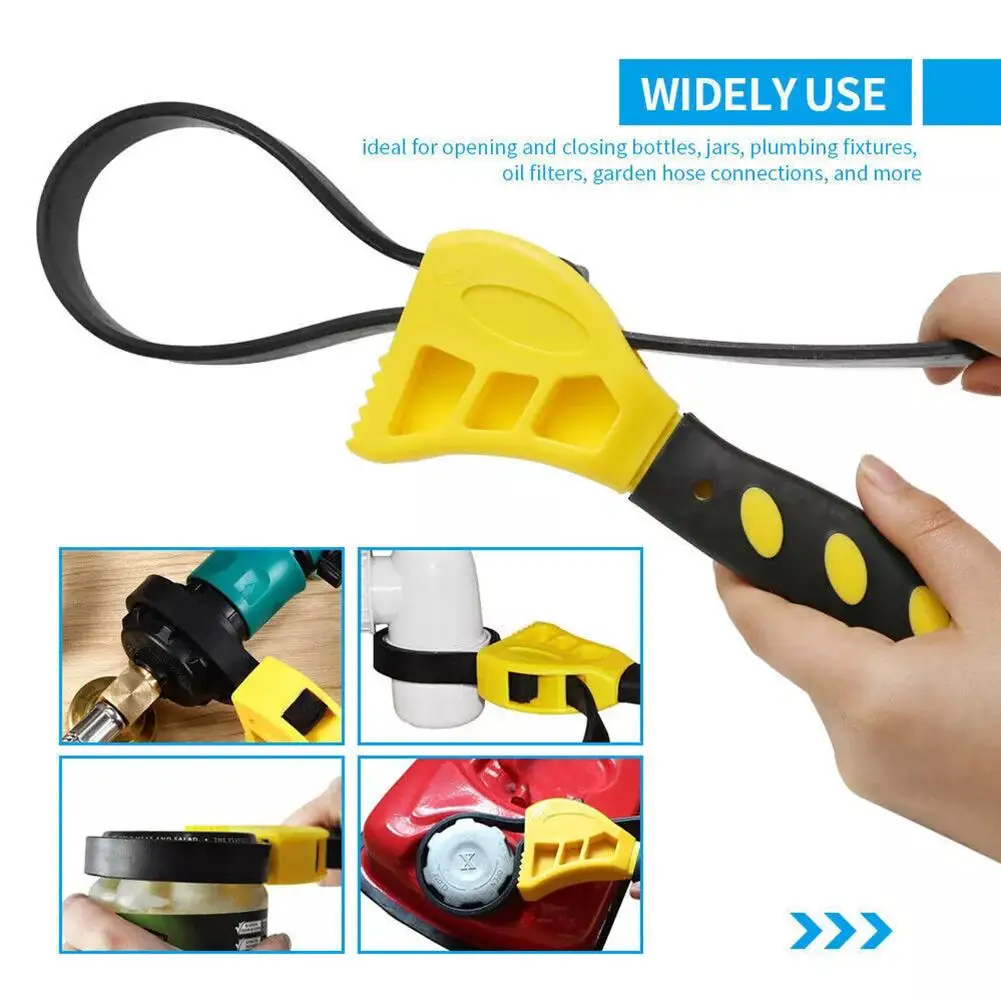 Multifunctional 6inch Belt Wrench Oil Filter Puller Strap Spanner Chain Wrench Strap Opener Adjustable Disassembly Tool