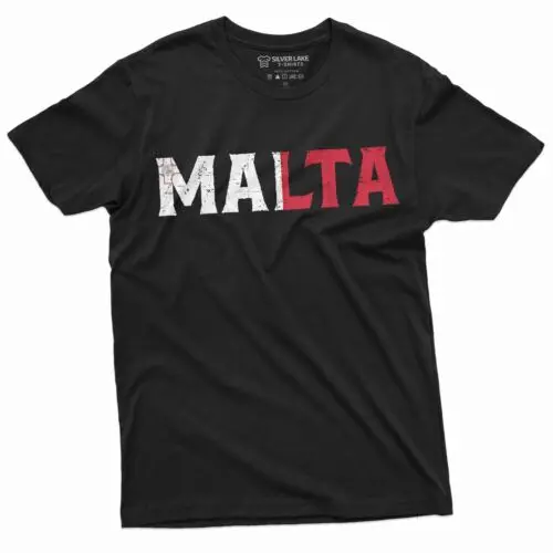 Men's Malta T-shirt Republic of Malta Flag Coat of Arms National Symbolism Tee