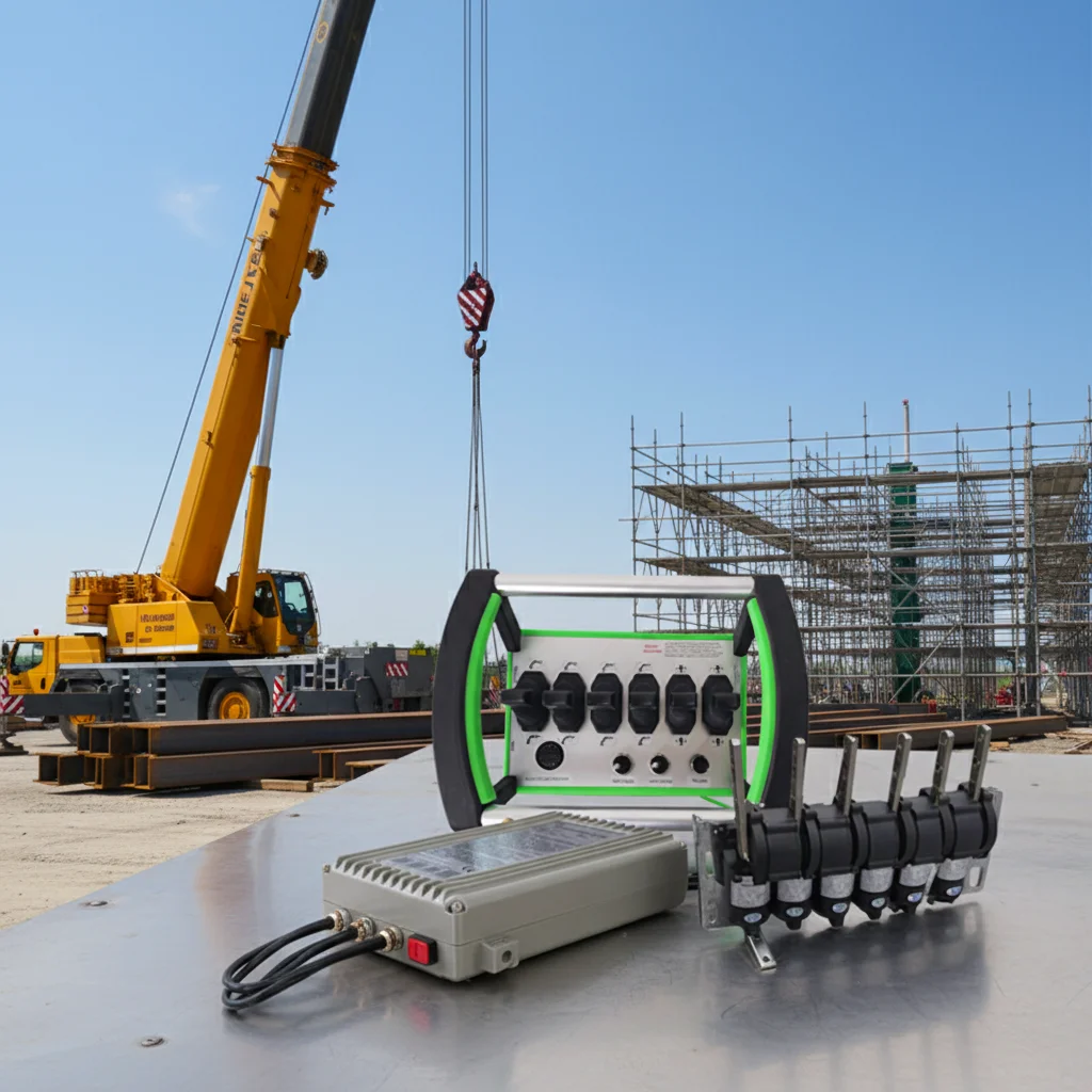 Waterproof Automatic Metal Wireless Remote Control for Crane 6 Joysticks Hydraulic Valve 500m Range