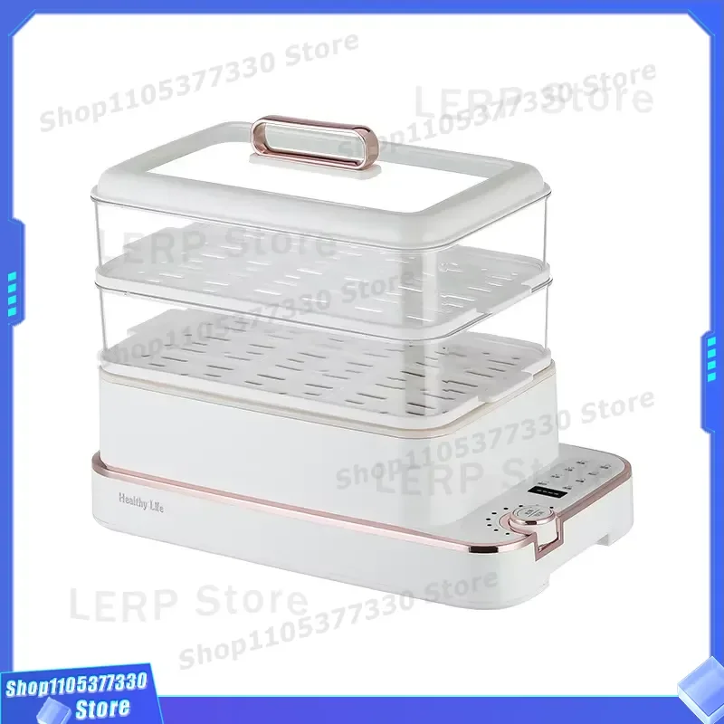 18L Large Capacity Electric Food Steamer 2 Tray Multifunctional Vegetable Steamer Household Plastic Integrated Intelligent