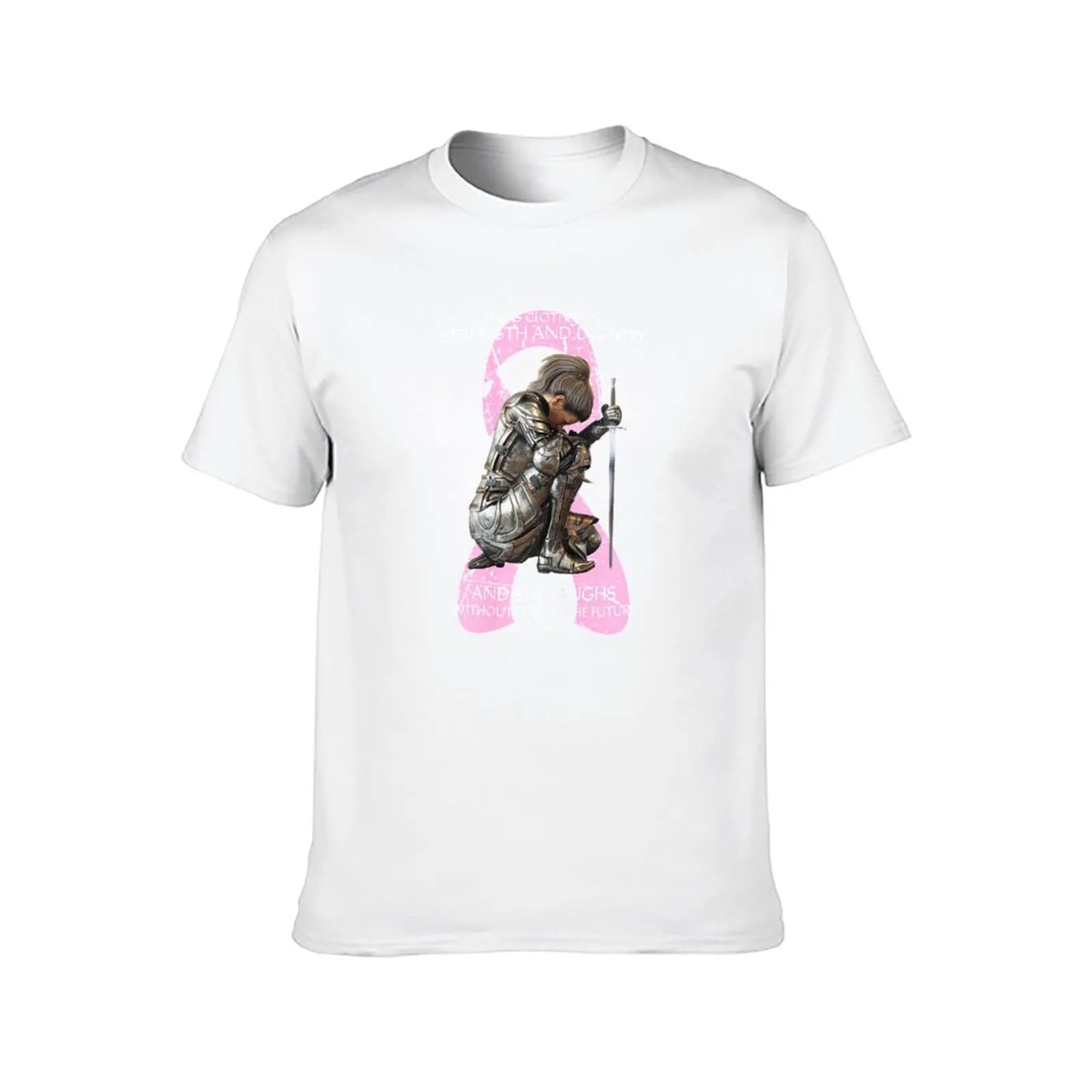 Womens Christian Verse Women Breast Cancer Warrior T-Shirt man t shirt summer t shirt custom print T-Shirt