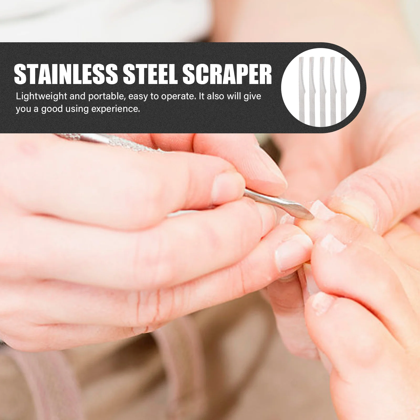 

10Pcs Professional Pedicure Trimmer Stainless Steel Heel Scraper for Foot Dead Skin Remover Portable Nail Trimming Tool Kit