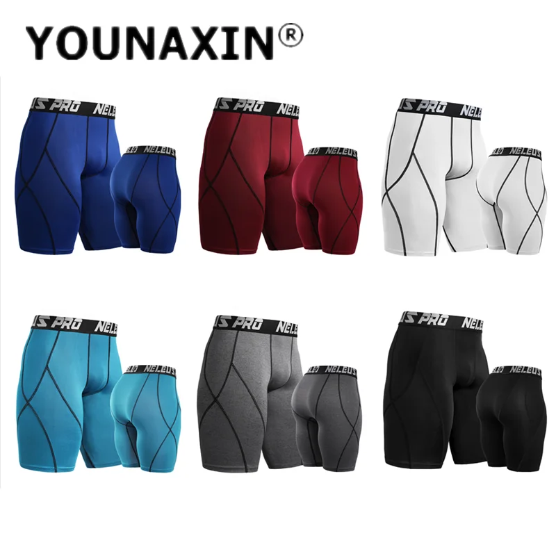 Men's Running Sports Tight Shorts Fitness Jogging Gym Fitness Basketball Training Yoga Pants Quick-drying S M L XL 2XL 3XL 4XL