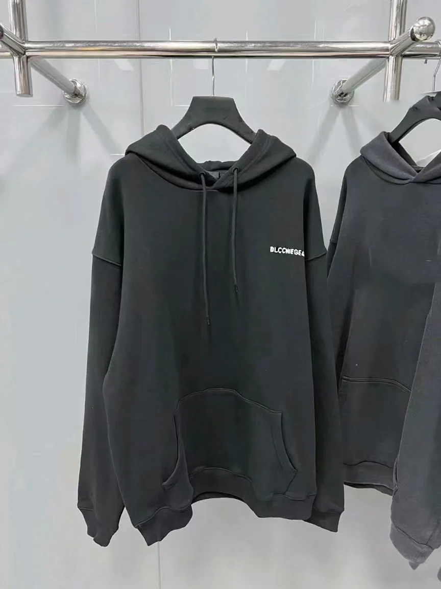 

BLCCNIEGEA HeavyweightHigh-Quality Fashion Hoodie with Printed/Embroidered Letters Loose-Fit Pure Cotton Sweatshirt Unisex