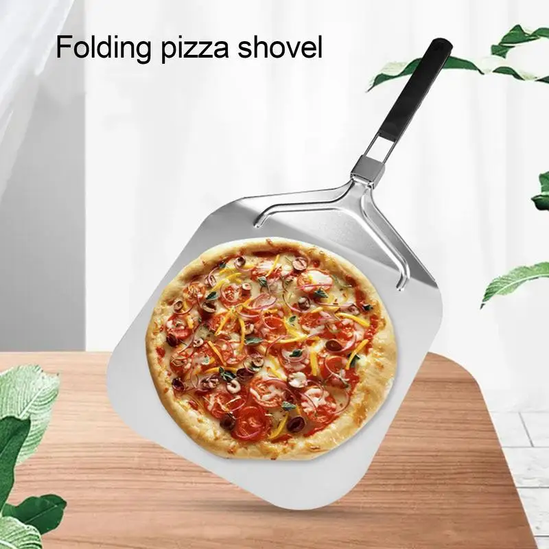 

Pizza Spatula Paddle Aluminum Turning Peel With Foldable Long Handle Lightweight Heat-resistant Pizza Spatula For Baking Dough