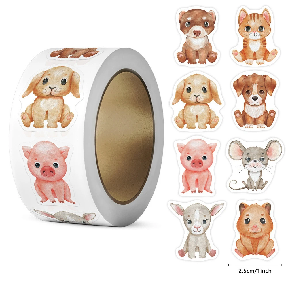 

500 шт., наклейки с изображением динозавра и кролика, наклейки с мультяшными животными, наклейки для учителей, классных наградов, школьные принадлежности, декор для вечеринки