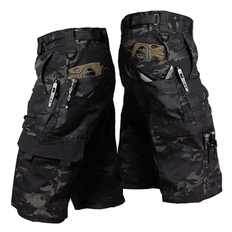 Tactical Summer Shorts Men Multi Pocket Outdoor Training Breathable Military Overall Wear-resistant Waterproof Ripstop Half Pant