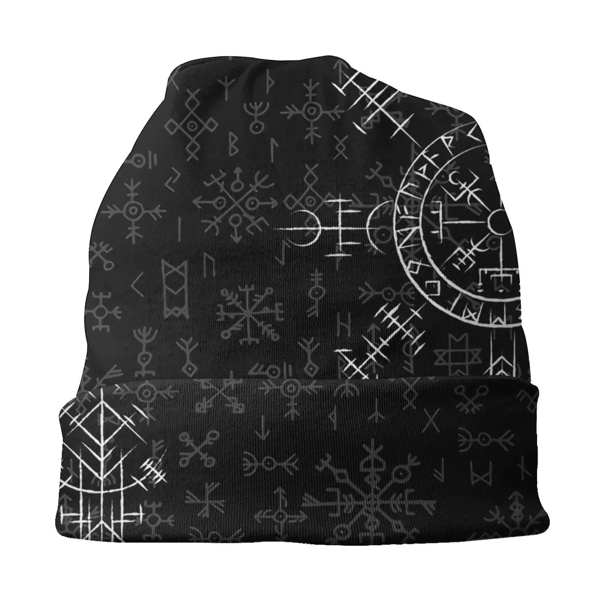 Norse Mythology Viking Skullies Beanies Autumn Spring Hats Celtic Lucky Charm Compass Bonnet Hipster Caps Men Women\'s Earmuffs