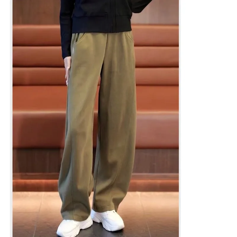 Pantalon taille haute à jambes larges, ample, décontracté, droit, Spor, japonais, grande taille, Long, automne hiver