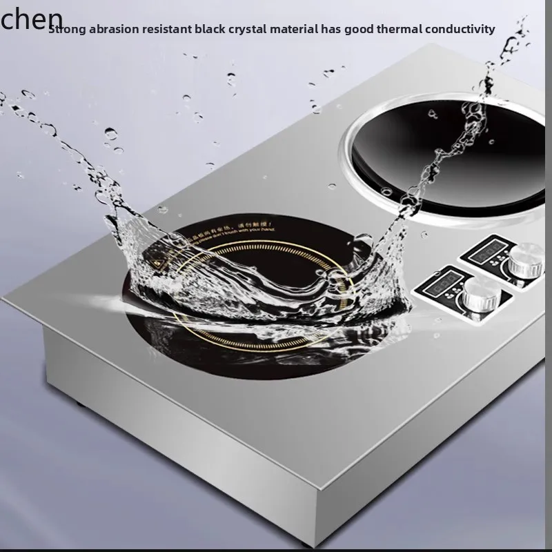 ZML household embedded double stove binocular induction cooker double head high power stir-frying concave electric cooker