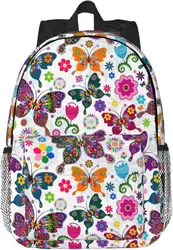 Spring Floral Butterfly Print Adults Backpack Lightweight Backpacks for Hiking Work Laptop Backpack Men Women