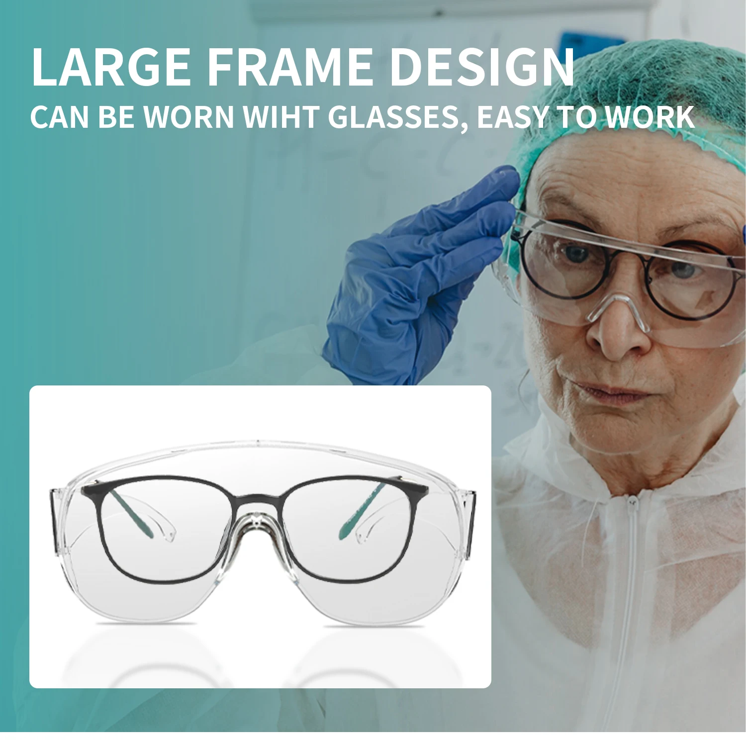 HD Clear Anti Splash Fog Safety Goggle Dustproof Windproof Window Eyewear Protective Eye for Work Lab Industrial Research