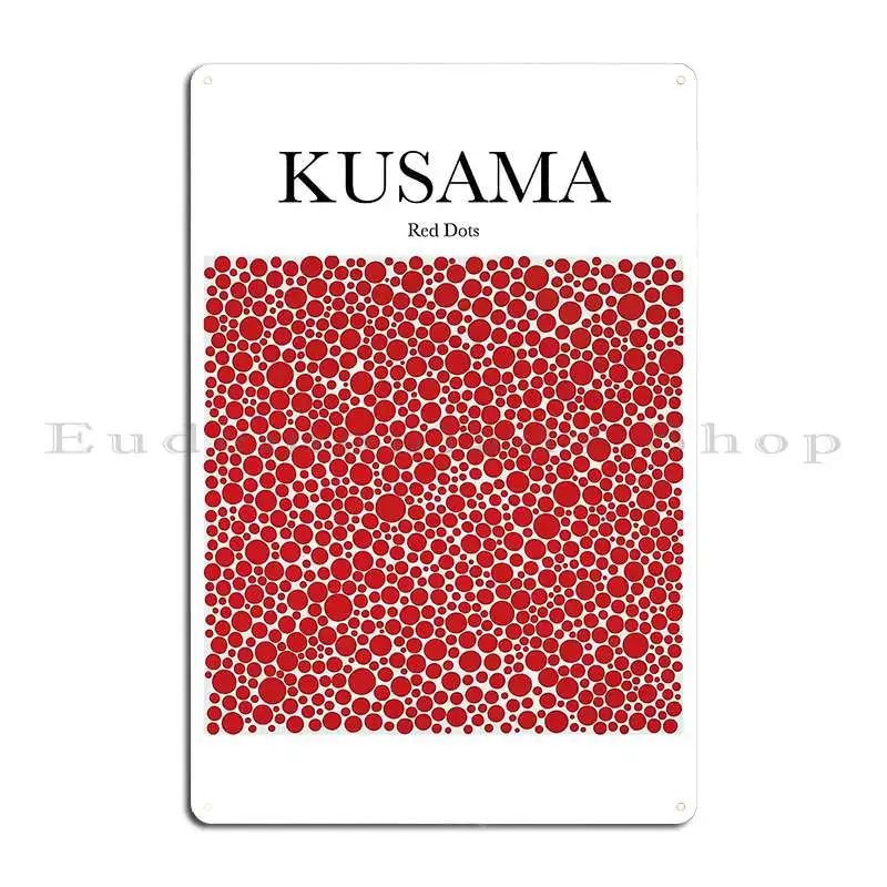 Kusama Red Dots Metal Signs Pub Club Club Bar Wall Decor Design Tin Sign Poster