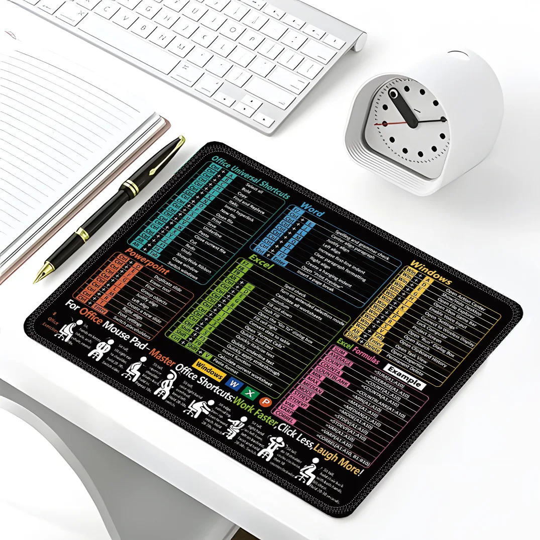 Excel English Shortcut Key Cross-Border Mouse Pad Office Computer Laptop Special Small Desk Mat Common Office Shortcut Key Mat